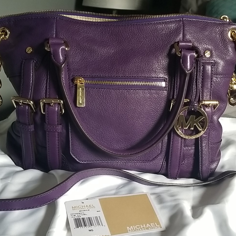 Michael kors dark purple handbag